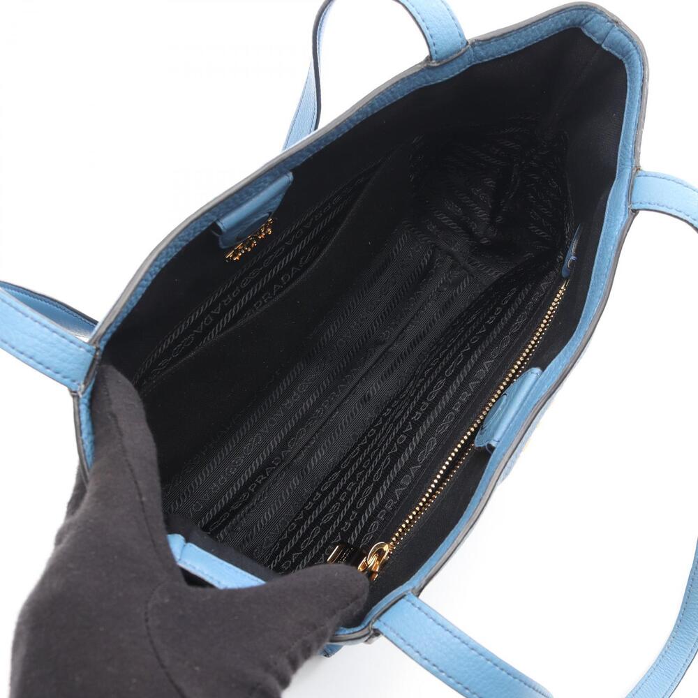 Prada VITELLO PHENIX Tote Bag Leather Blue - Picture 2 of 9
